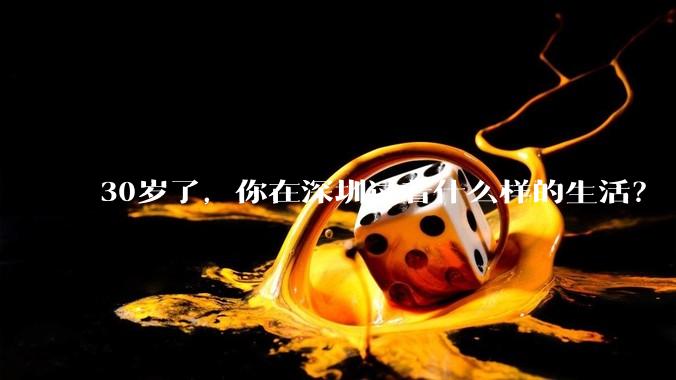 30岁了，你在深圳过着什么样的生活？